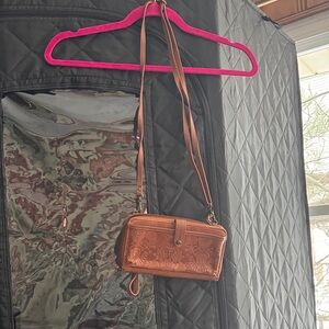 The Sak Embossed Brown Crossbody Bag